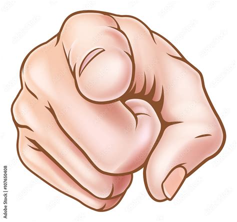 Cartoon Hand Pointing Finger at You Stock Vector | Adobe Stock
