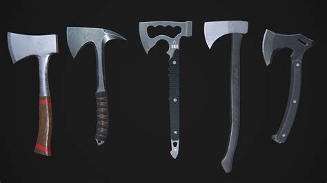 3D Model Collection Modern Axe Set 02 VR / AR / low-poly | CGTrader