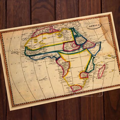 Old Map of Africa Classic Vintage Retro Kraft Decorative Poster Maps ...