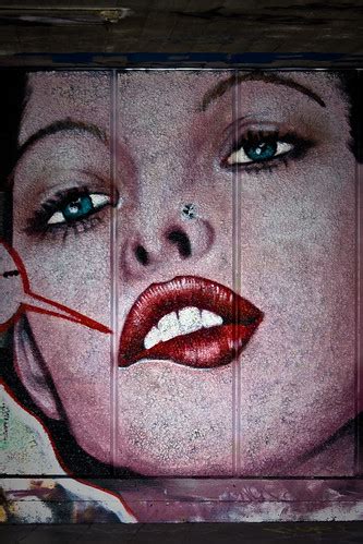 Blue Eyes, Red Lips | Another work of graffiti art at London… | Flickr