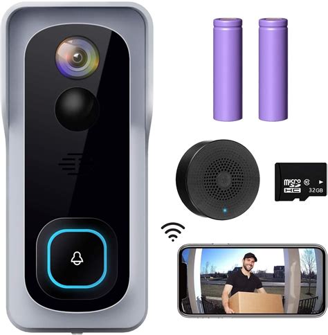 XTU WiFi Video Doorbell Camera, Wireless Doorbell Camera with Chime, 1080P HD, 2-Way Audio ...