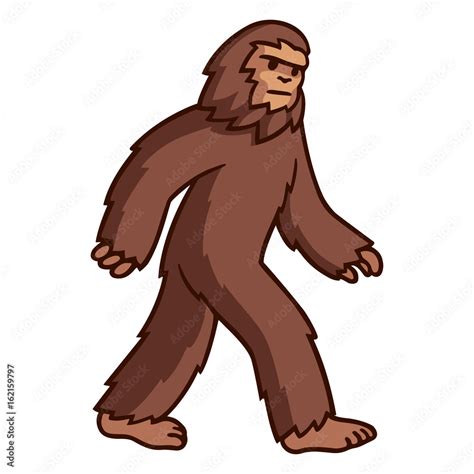 Walking Bigfoot drawing Stock Vector | Adobe Stock