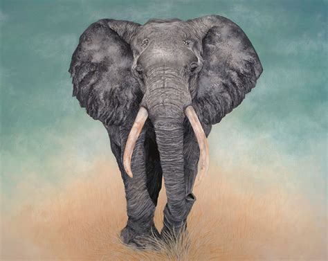 Peinture acrylique: "Elephant" Format 97x77cm https://www.facebook.com ...