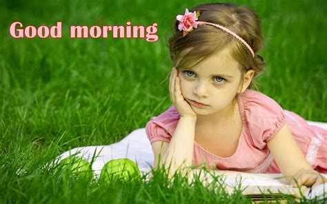 Cute Baby Girl Wishing Good Morning - Good Morning Wishes & Images