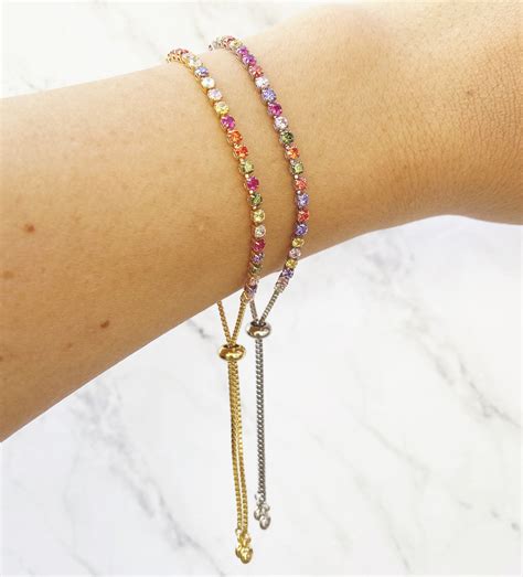 Adjustable Rainbow Crystal Bracelet