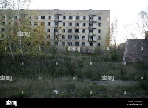 abandoned apartment buildings chernobyl exclusion zone Stock Photo - Alamy