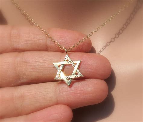 Star of David Necklace Gold Filled Star of David Necklace - Etsy