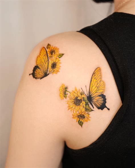 Update more than 87 meaningful sunflower and butterfly tattoo latest - in.coedo.com.vn