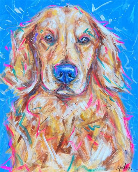 Print on Paper or Canvas Golden Retriever Dog Art Pet Portrait - Etsy in 2024 | Golden retriever ...