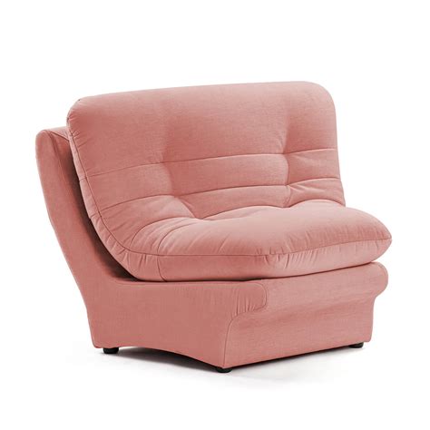 Carsons Mid Century Curved Modular Sectional Sofa / Corner Module Chenille Helios-Dusty Rose ...