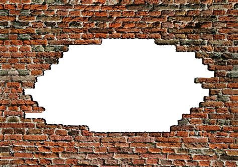 Download Brick Wall Hole 1 - Wall With A Hole Clipart Png Download - PikPng