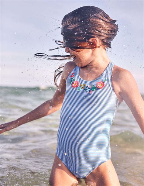 Floral Appliqué Swimsuit G0420 Swimsuits at Boden | Swimwear girls ...