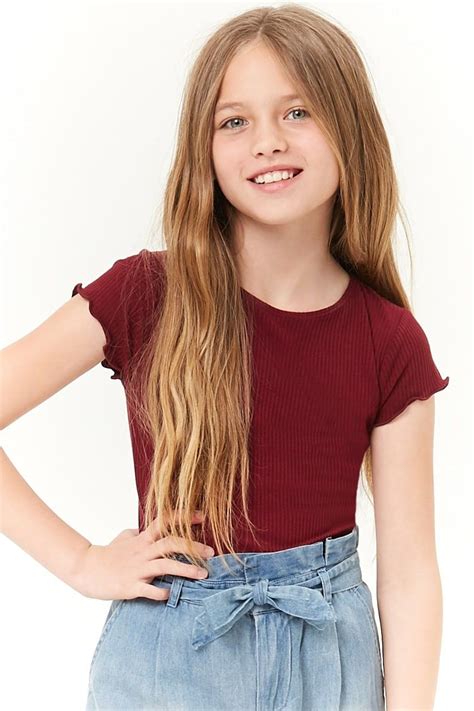 Girls Ribbed Lettuce-Edge Bodysuit (Kids) | Forever 21 | Forever 21 ...