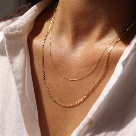 14K Gold Chain 14K Gold Necklace Solid Gold Necklace Solid - Etsy