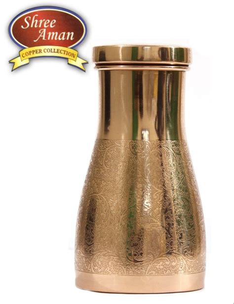 Shree Aman Polished 900 Ml Golden Copper Water Bottle at Rs 250/piece in Mathura