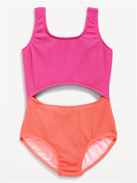 Color-Block Cutout One-Piece Swimsuit for Girls | Old Navy
