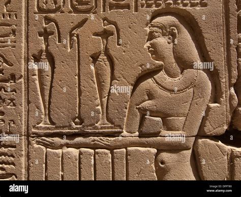 Hieroglyphs, Edfu Temple dedicated to Horus, High Egypt Stock Photo - Alamy