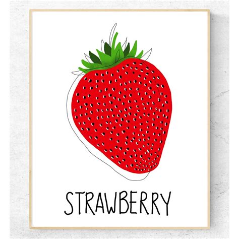 Strawberry kitchen wall art