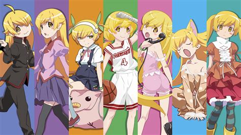 Wallpaper : illustration, Monogatari Series, anime girls, Oshino Shinobu, cartoon, comics ...
