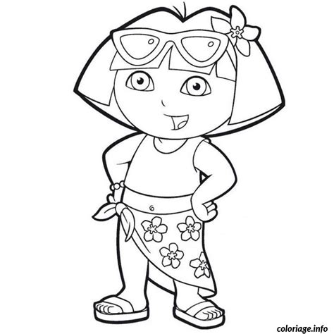 Coloriage Dora A La Plage Dessin Dora à imprimer