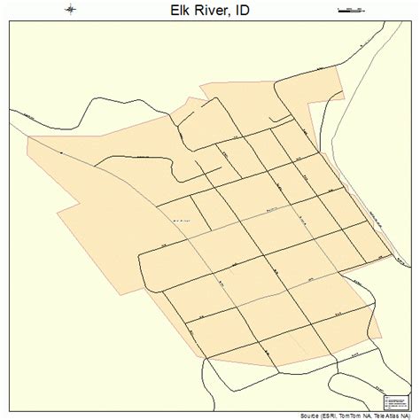 Elk River Idaho Street Map 1625120