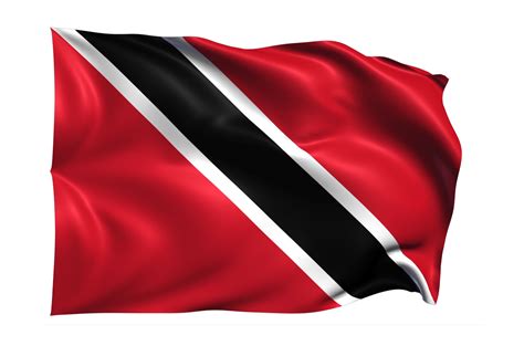 trinidad et tobago agitant le drapeau fond transparent réaliste ...