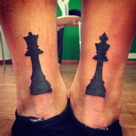 King and queen chess piece tattoos. Imagine these as a couple's tattoo ...