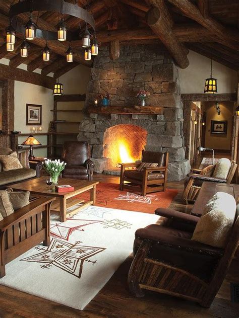 47 Extremely cozy and rustic cabin style living rooms | Rustic living room design, Cabin style ...