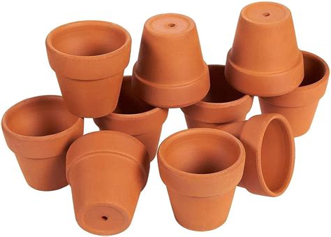 Amazon.com: Juvale 10 Pack 2.5 inch Mini Terra Cotta Pots with Drainage Holes, Small Clay Flower ...