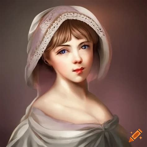 Portrait of a young woman in 18th century attire