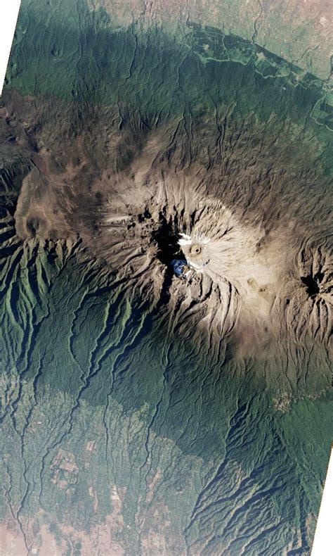 Aerial view of Kilimanjaro, taken by NASA's Earth Observing-1 satellite (Photo: NASA Earth ...