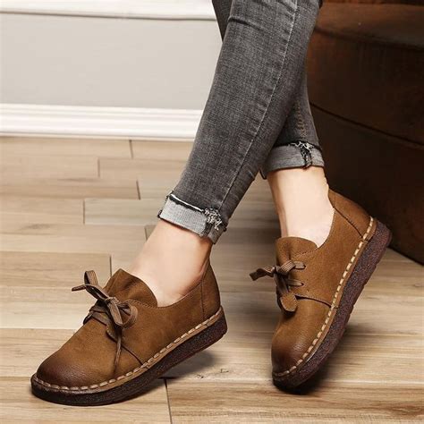 GKTINOO 2019 Lace-up Loafers Casual Flat Shoe Pregnant Women Shoe Mother Driving Shoe Female ...