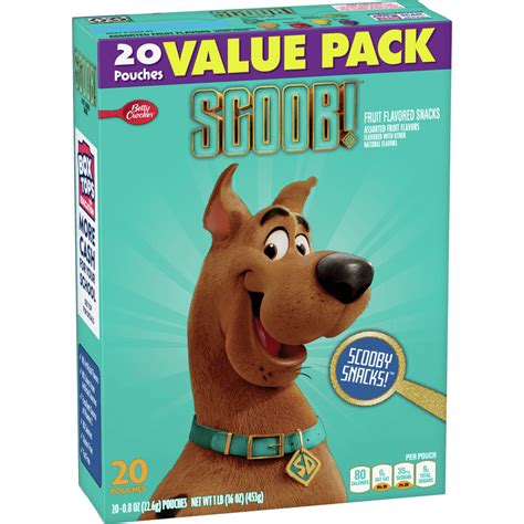 Betty Crocker Scooby Doo Snacks, Fruit Snacks, Value Pack, 20 ct, 16 oz - Walmart.com - Walmart.com