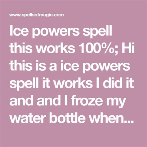 Ice powers spell this works 100% - Free Magic Spell | Ice powers ...