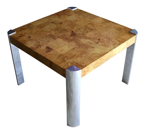 Milo Baughman Burl Wood & Chrome Table | Table, Burled wood, Dining table
