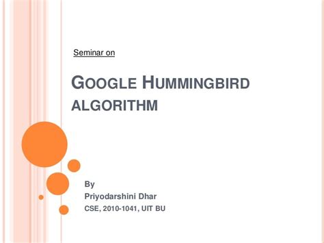 Google hummingbird algorithm ppt