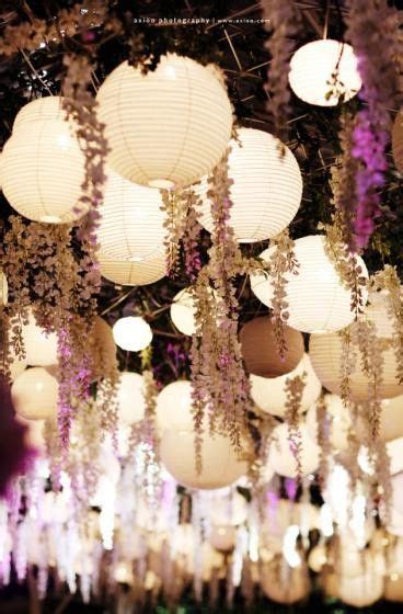 Paper lanterns and flowers accents, romantic lighting for an outdoor wedding. #wedd… | Garden ...