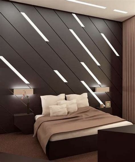 Futuristic Bedroom Design With Led Lights On The Wall