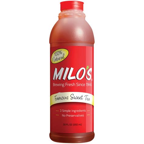 Milo's, Famous Sweet Tea, Fresh Brewed, All Natural, 20 Fl. Oz ...