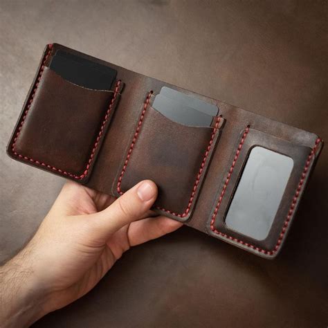 Heritage Brown Leather Trifold Wallet: Stylish and Functional - Brown - Popov Leather® | Leather ...