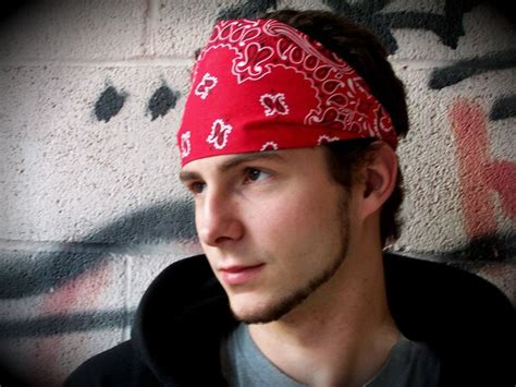 Men's Red Headband Red Bandana Headband for Men Bandana | Etsy