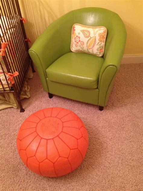 Lime Club Chair and Tangerine Ottoman | Club chairs, Chair, Tub chair