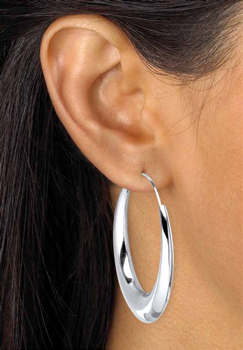 Sterling Silver Polished Hoop Earrings (47mm) | Fullbeauty Outlet