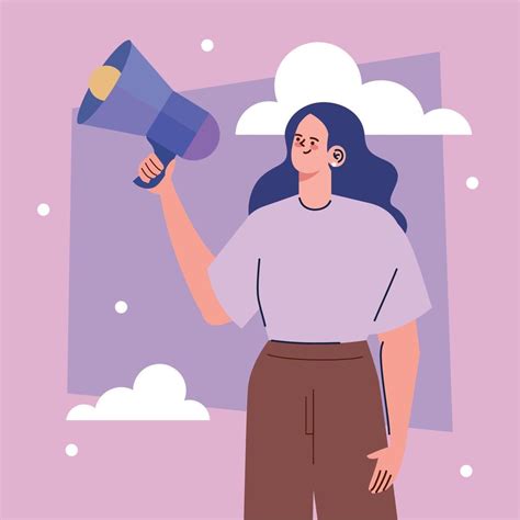 woman with megaphone 11379216 Vector Art at Vecteezy