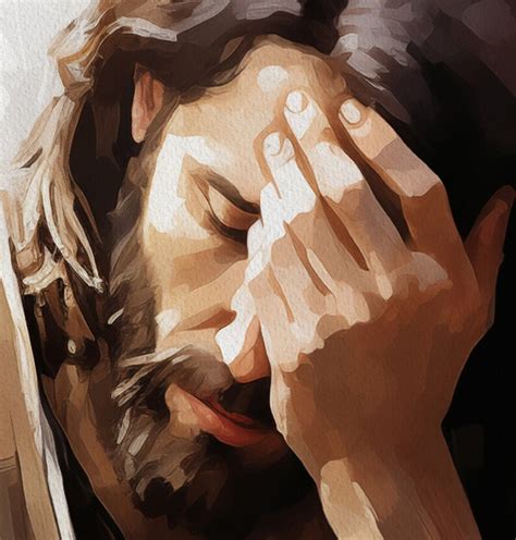 Jesus Weeps Over Jerusalem, Christ Crying, Luke 19:41, Christian Watercolor Painting Bible Wall ...