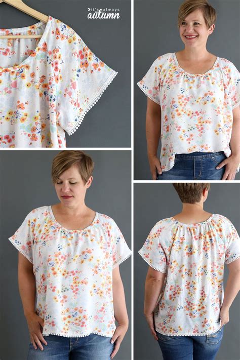 How to Make a Gathered Raglan Blouse {Sewing Pattern} | Symönster, Mode