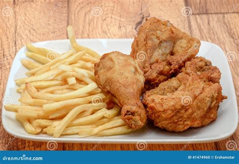 Fried Chicken Legs With French Fries Stock Image | CartoonDealer.com ...