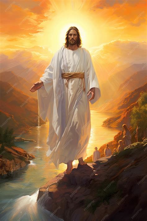 Premium AI Image | Jesus walking on the Sea of Galilee