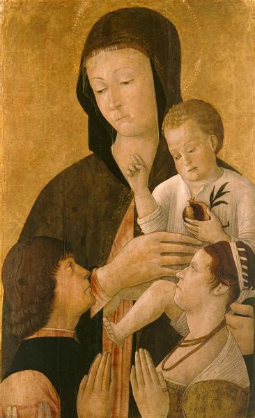 Madonna with child and two donors, c.1460 - Gentile Bellini - WikiArt.org