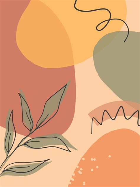 Artistic modern illustration with organic shapes,leaves and graphic ...